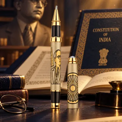 B.R. Ambedkar Premium Engraved Golden Pen – Constitution Edition