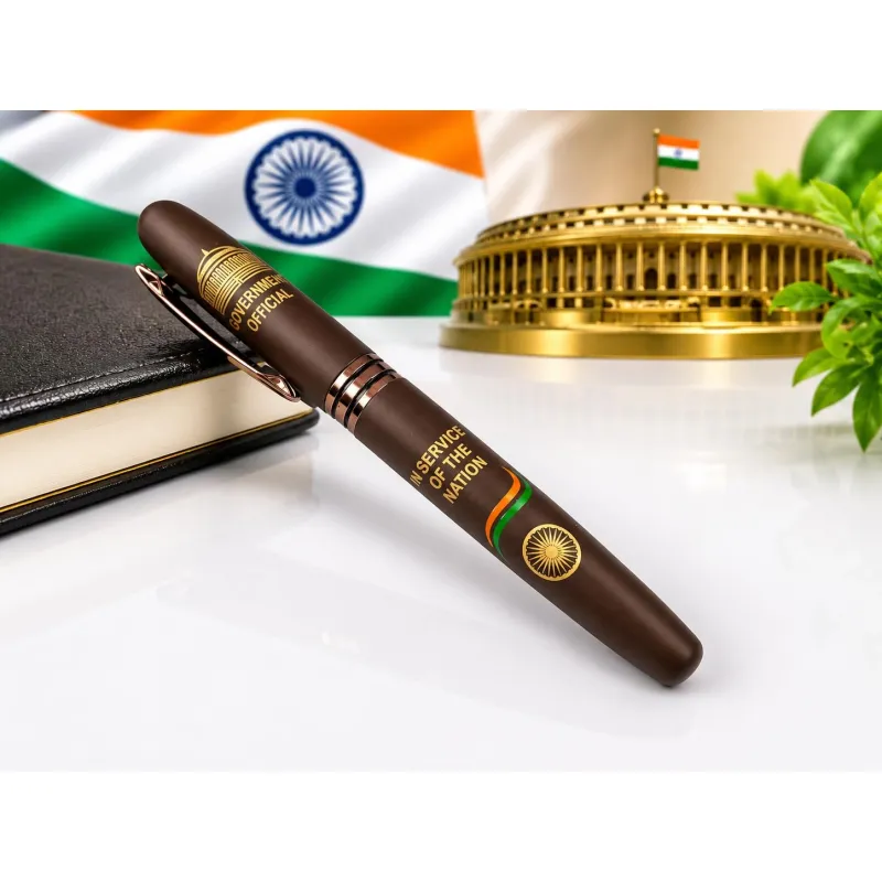 Brown Government Official Personalised Pen | In Service of the Nation | Premium Luxury Pen with Name Engraving &amp; Luxury Gift Box