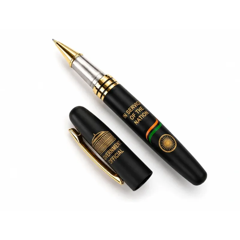 Black Government Official Personalised Pen | In Service of the Nation | Premium Luxury Pen with Name Engraving &amp; Luxury Gift Box