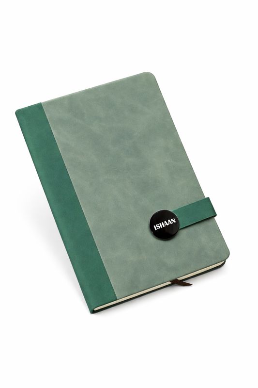Personalized 4pc Combo - Diary, Pen, Keychain, Cardholder ( Executive Slate Journal - Heritage Moss Green Colour)