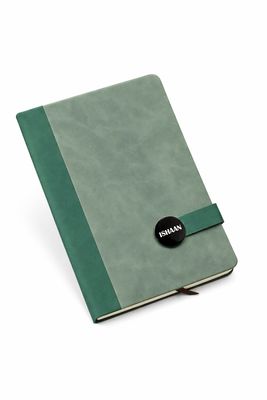 Personalized 4pc Combo - Diary, Pen, Keychain, Cardholder ( Executive Slate Journal - Heritage Moss Green Colour)