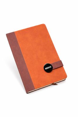 Personalized 4pc Combo - Diary, Pen, Keychain, Cardholder ( Executive Slate Journal - Classic Ember Colour)