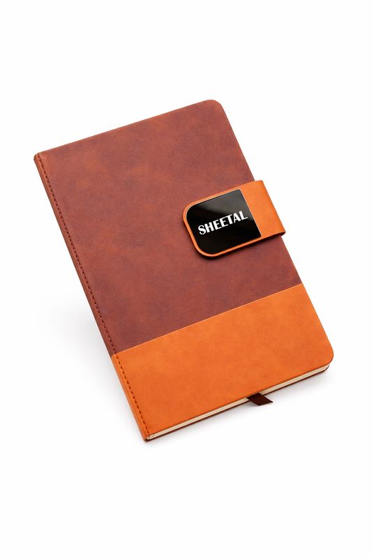 Personalized 4pc Combo - Diary, Pen, Keychain, Cardholder (Duo tone Pro Diary - Saddle Tan Colour)