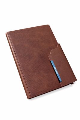 Personalized 4pc Combo - Diary, Pen, Keychain, Cardholder ( Strivo Diary - Brown Colour)