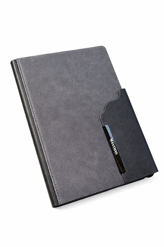 Personalized 4pc Combo - Diary, Pen, Keychain, Cardholder ( Strivo Diary - Black Colour)