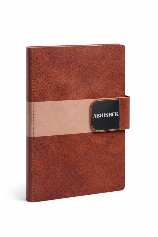 Personalized 4pc Combo - Diary, Pen, Keychain, Cardholder (Velmont Executive - Vintage Walnut Colour)