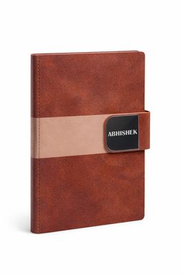 Personalized 4pc Combo - Diary, Pen, Keychain, Cardholder (Velmont Executive - Vintage Walnut Colour)