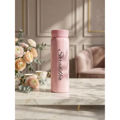 Personalized Baby Pink Slim Thermos Bottle 300ml
