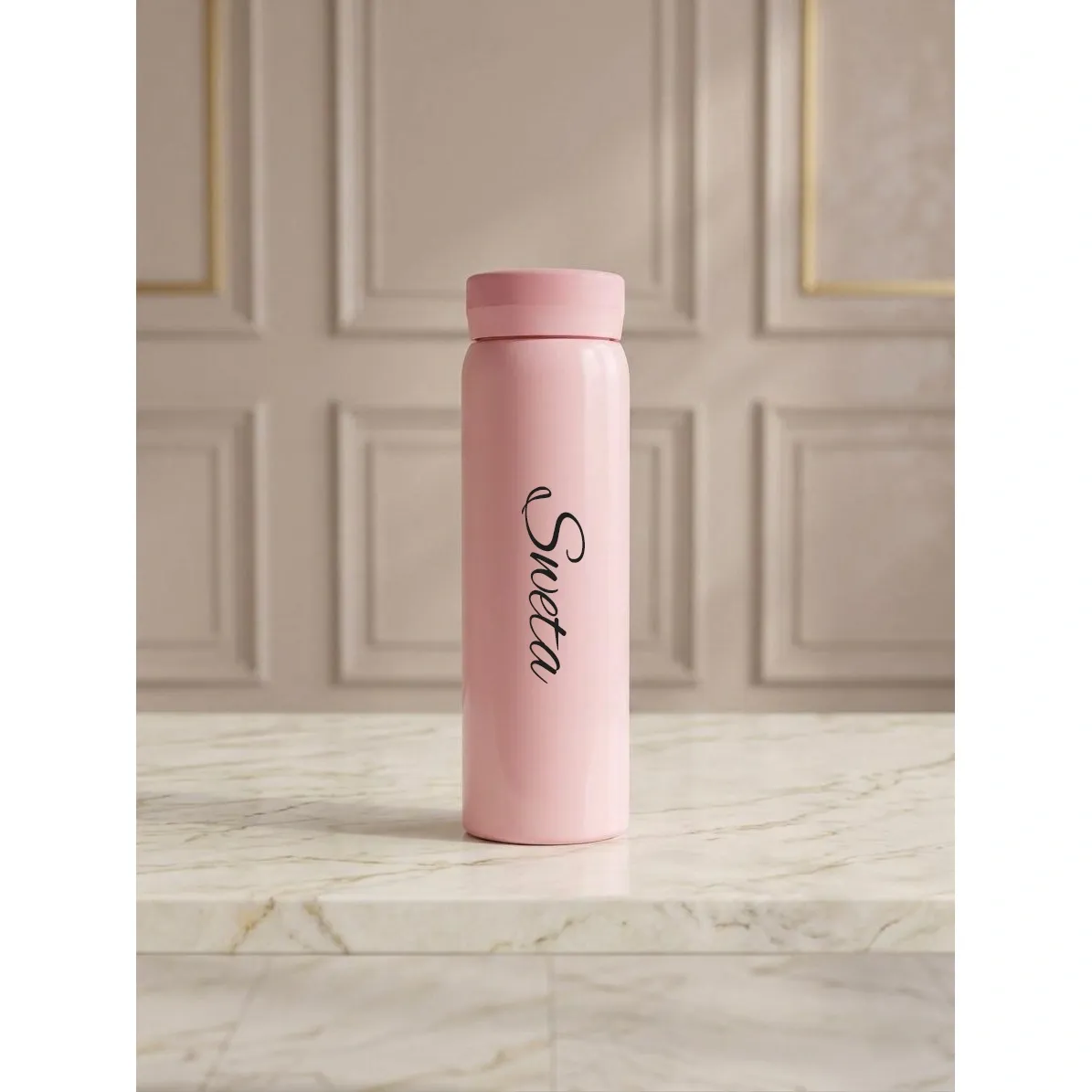 Personalized Baby Pink Slim Thermos Bottle 300ml