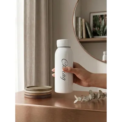 Personalized White Slim Thermos Bottle 300ml
