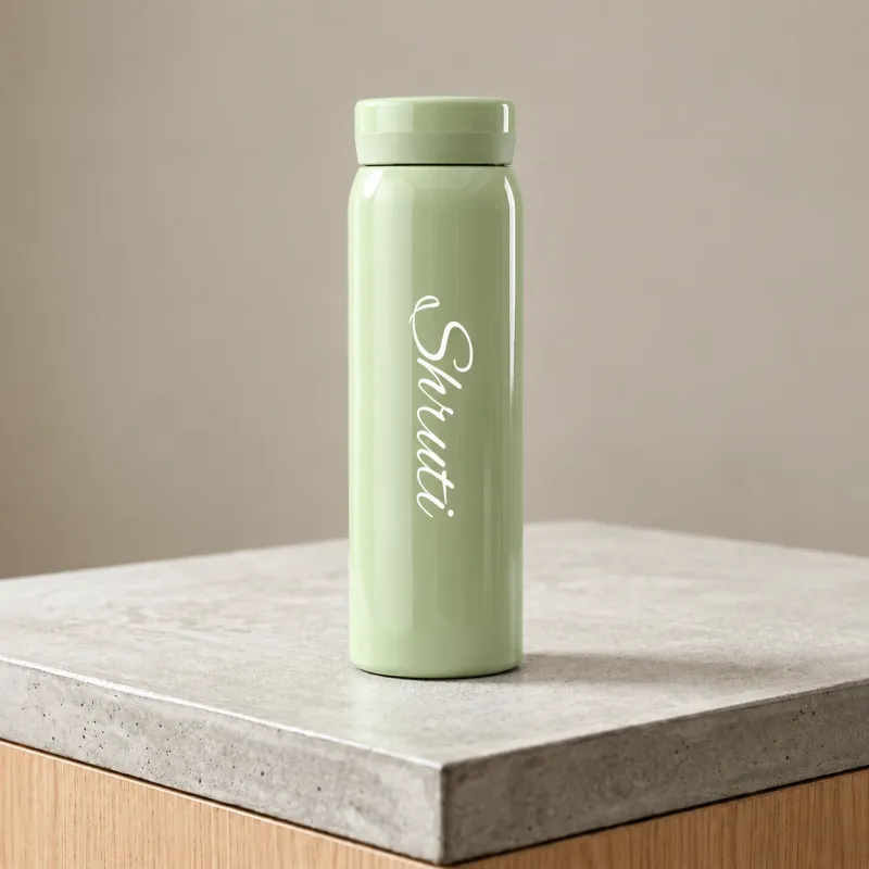 Personalized Pistachio Green Slim Thermos Bottle 300ml