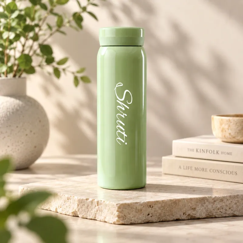 Personalized Pistachio Green Slim Thermos Bottle 300ml