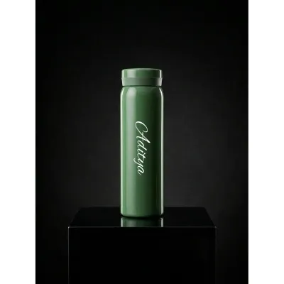 Personalized Dark Green Slim Thermos Bottle 300ml