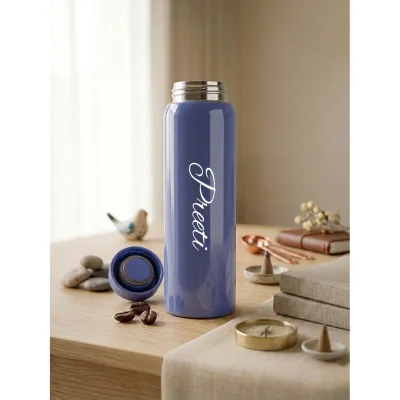 Personalized Grey Slim Thermos Bottle 300ml