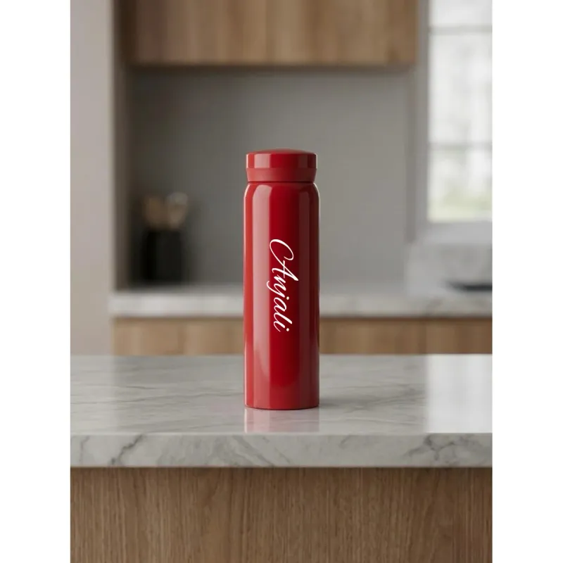 Personalized Cherry Red Slim Thermos Bottle 300ml