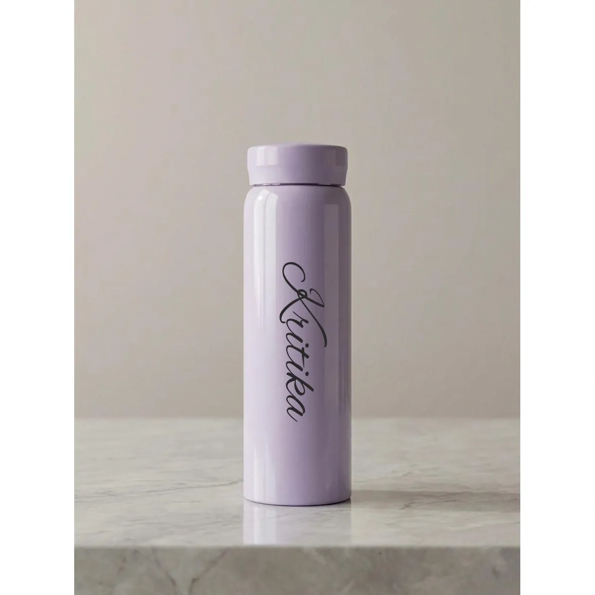 Personalized Lilac Purple Slim Thermos Bottle 300ml