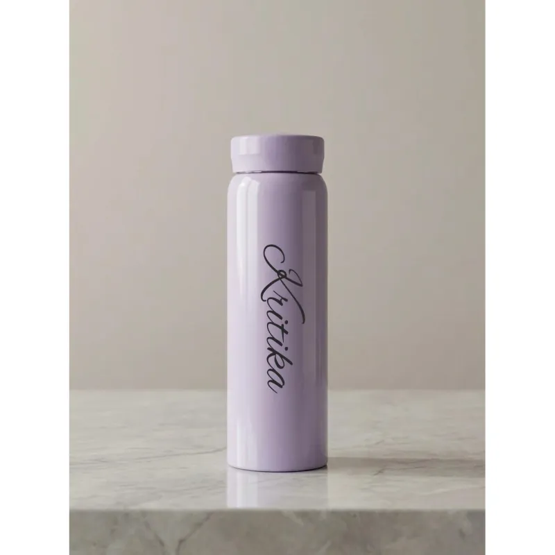 Personalized Lilac Purple Slim Thermos Bottle 300ml