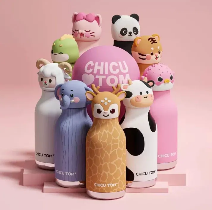 Personalized Chicu Tom 3D Animal Water Bottle for Kids – 480ml