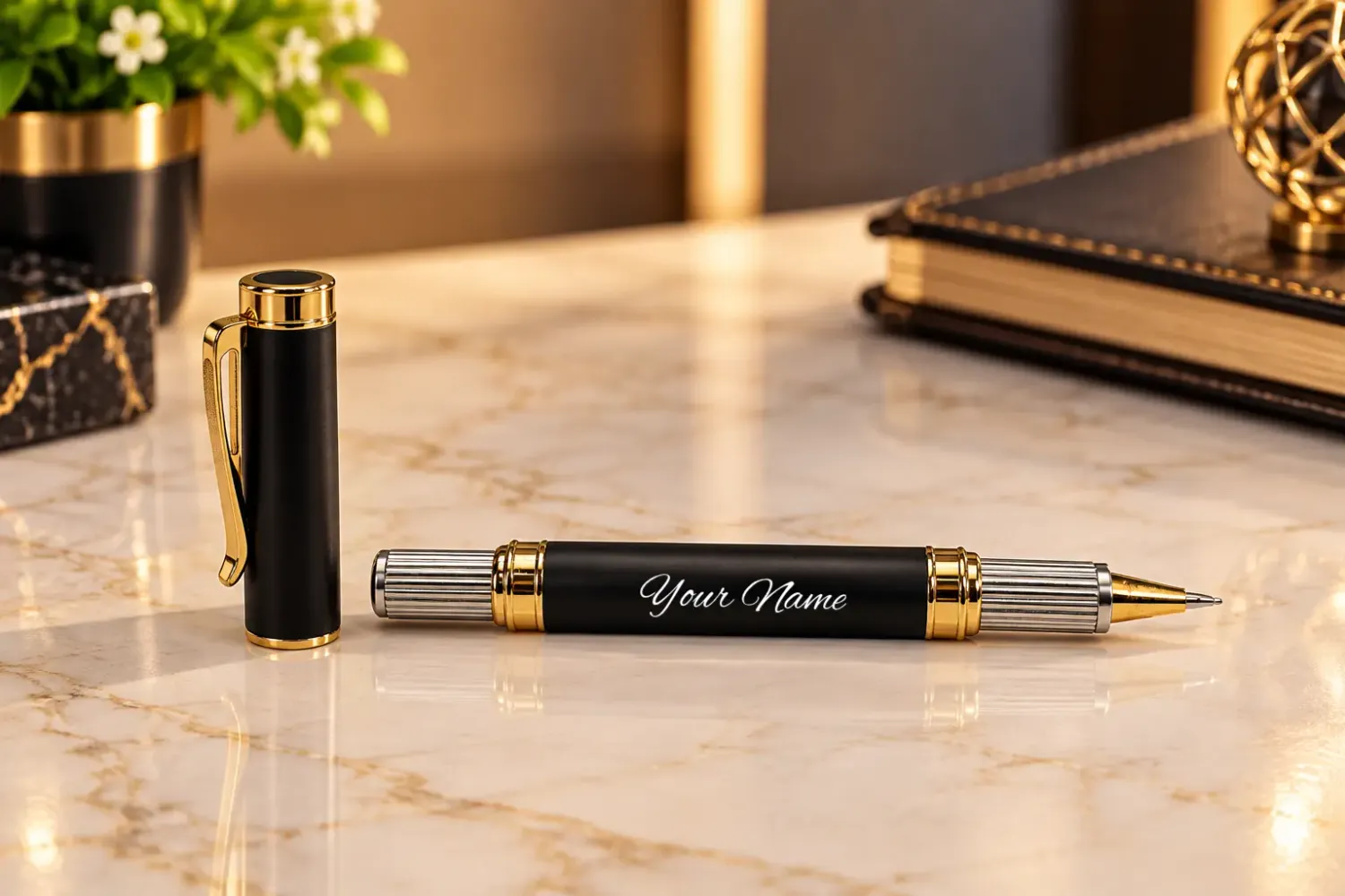 Grandeur Imperial Premium Personalized MagSnap Brass Roller Pen