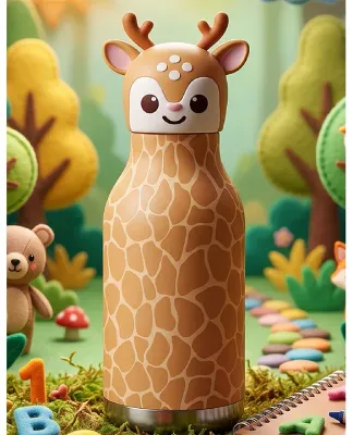 Chicu Tom Bottle – Chiku Deer 3D Animal Water Bottle | Personalized Kids Bottle 480ml