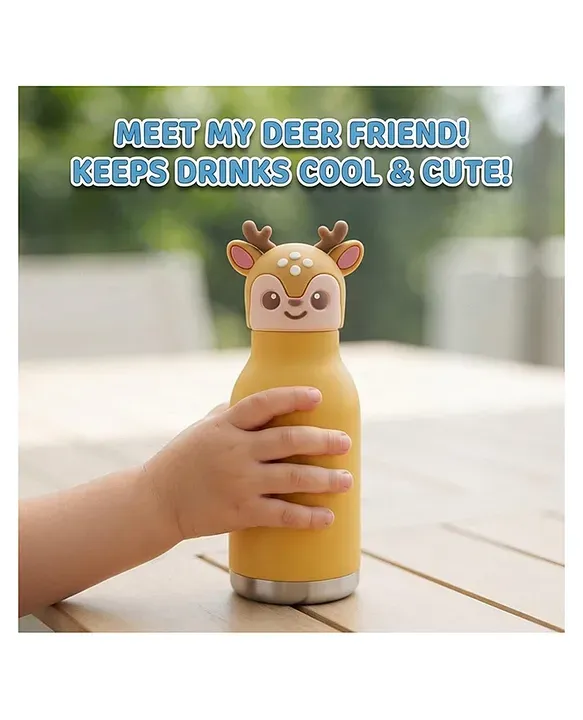 Chicu Tom Bottle – Chiku Deer 3D Animal Water Bottle | Personalized Kids Bottle 480ml