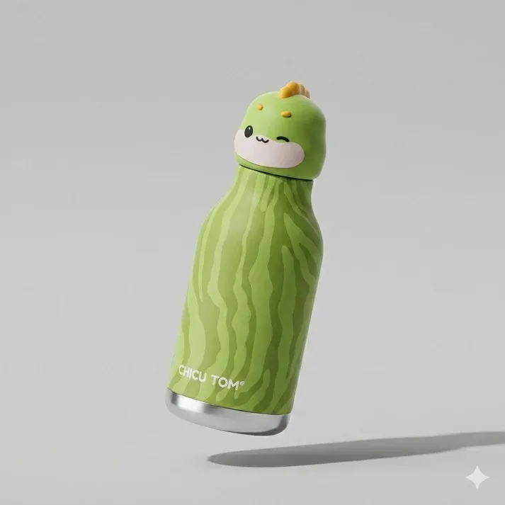 Chicu Tom Bottle – Roro Dino 3D Animal Water Bottle | Personalized Kids Bottle 480ml