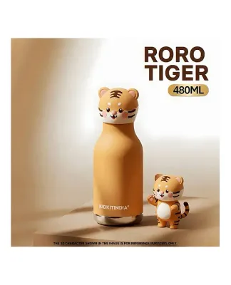 Chicu Tom Bottle – Roro Tiger 3D Animal Water Bottle | Personalized Kids Bottle 480ml