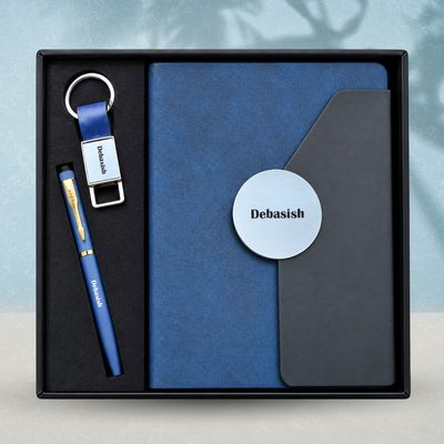 Personalized Diector's Diary, Pen, Keychain Combo (Imperial Navy Colour)