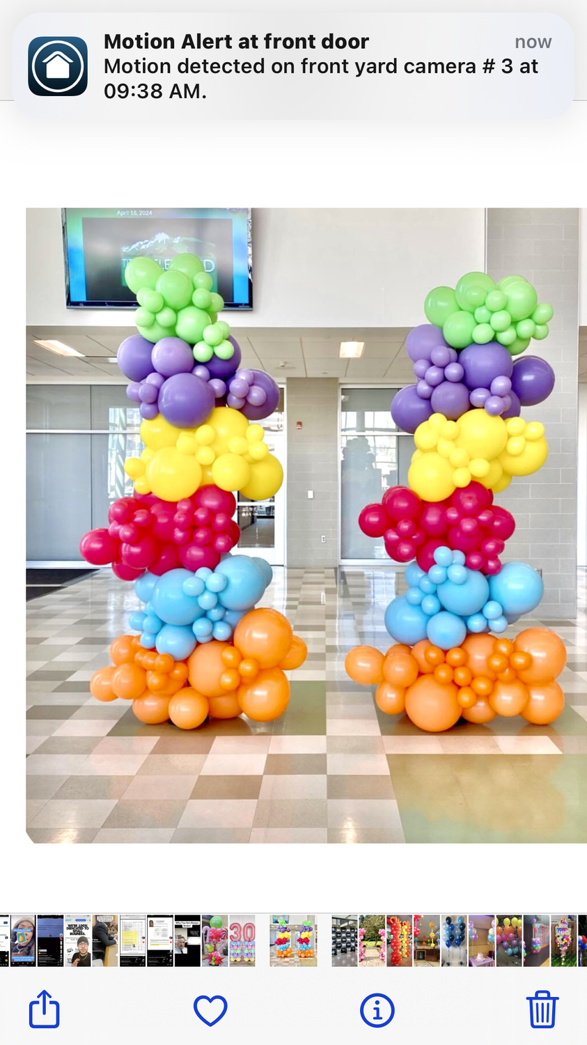 Premium Organic Balloons Columns. 8 Ft. Tall (2 Pc. Set)
