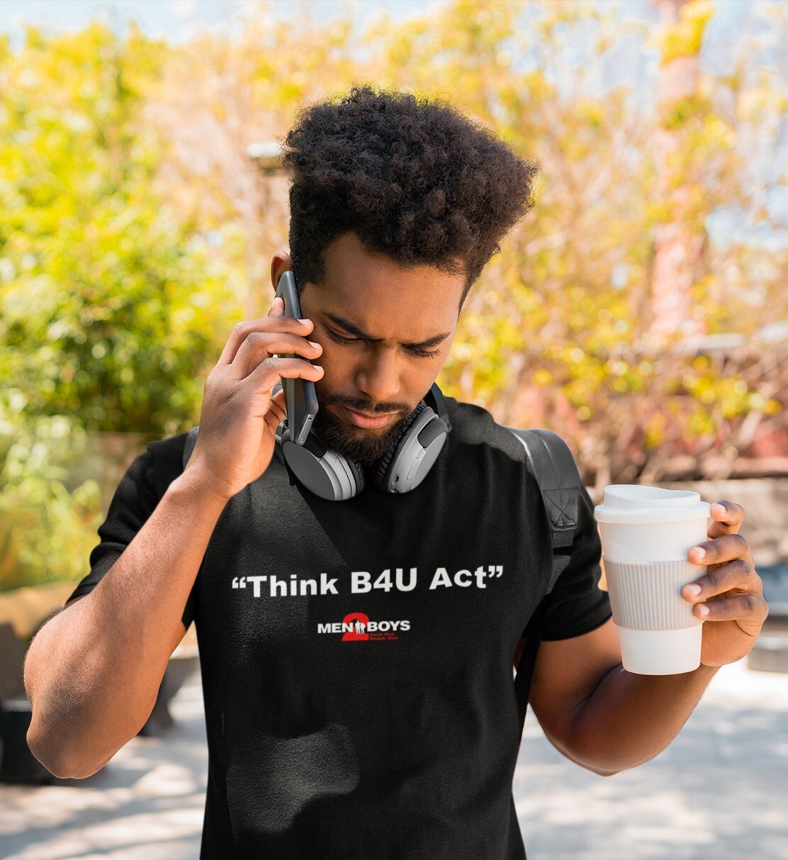 M2Bs Message Line T-Shirt &quot;Think B4U Act&quot;