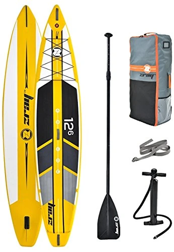 Z-RAY 12&#39;6 RACING SUP STAND UP PADDLE BOARD PACKAGE WPUMP, PADDLE AND TRAVEL BACKPACK, 6 THICK