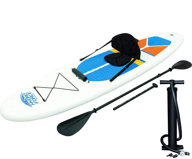 HYDROFORCE WHITE CAP INFLATABLE STAND UP PADDLEBOARD SUP AND KAYAK 10&#39;