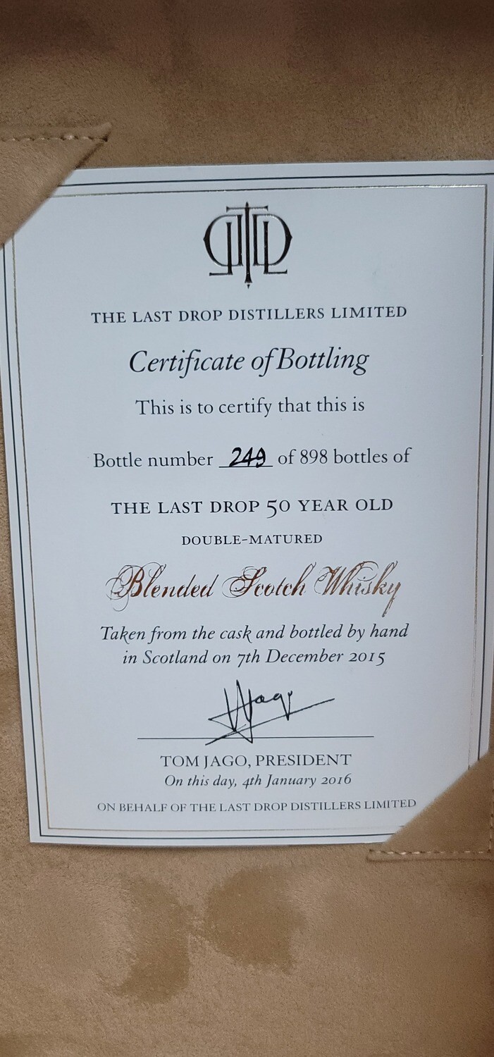 The Last Drop Blended Scotch Whiskey 50year Cask Strength 750ml