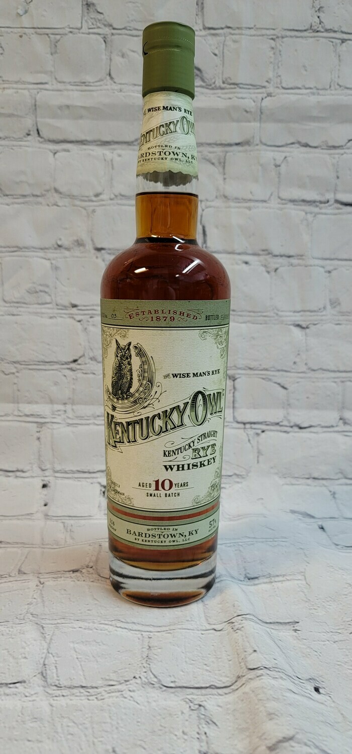 Kentucky Owl Straight Rye Whisky 10 year 750ml No. 3