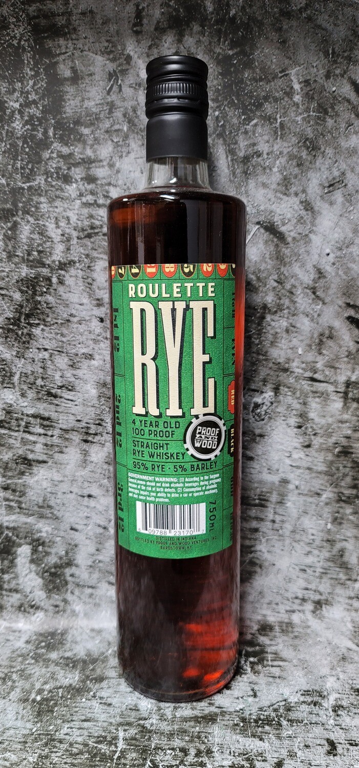 Roulette 4 year Rye Whiskey 750ml