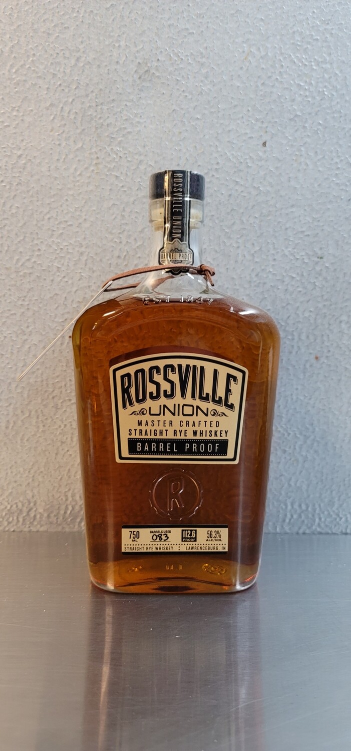 Rossville Union Barrel Proof Rye Whiskey 750ml