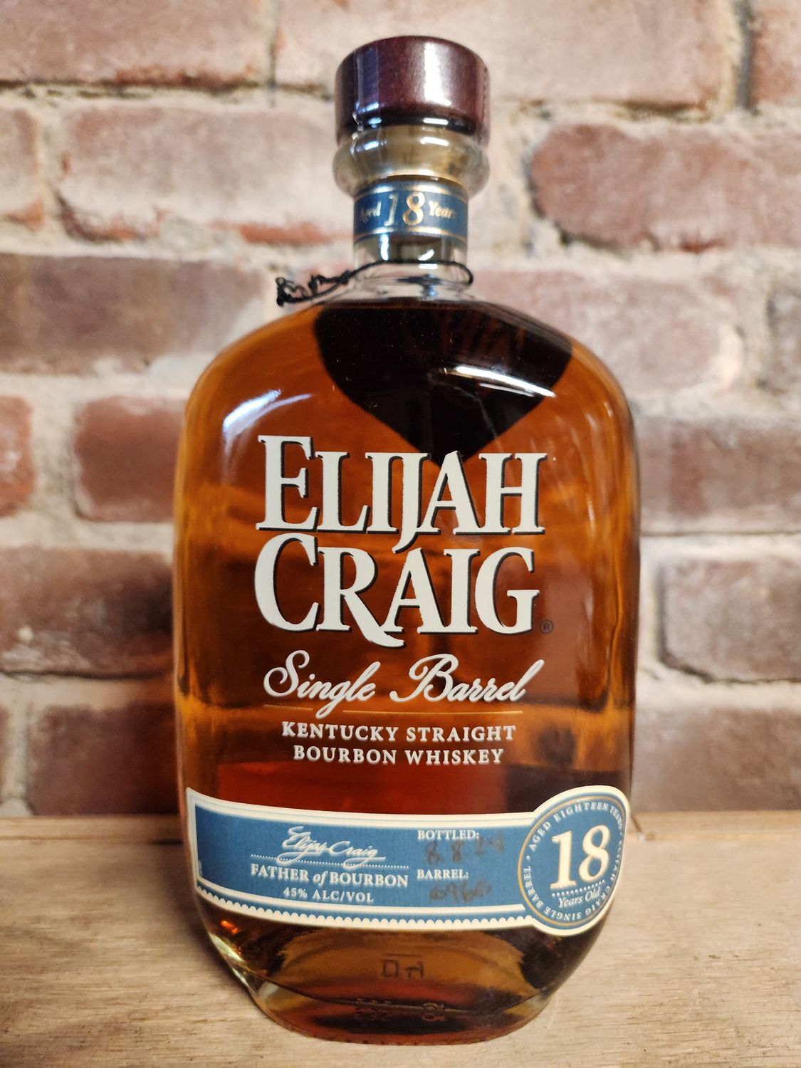 Elijah Craig 18 year Old Single Barrel bourbon 750ml