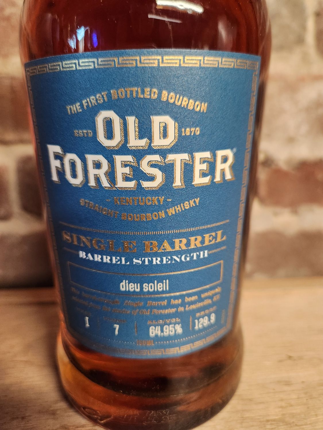 Old Forester Barrel Strength &quot;Dieu Soleil&quot; 750ml