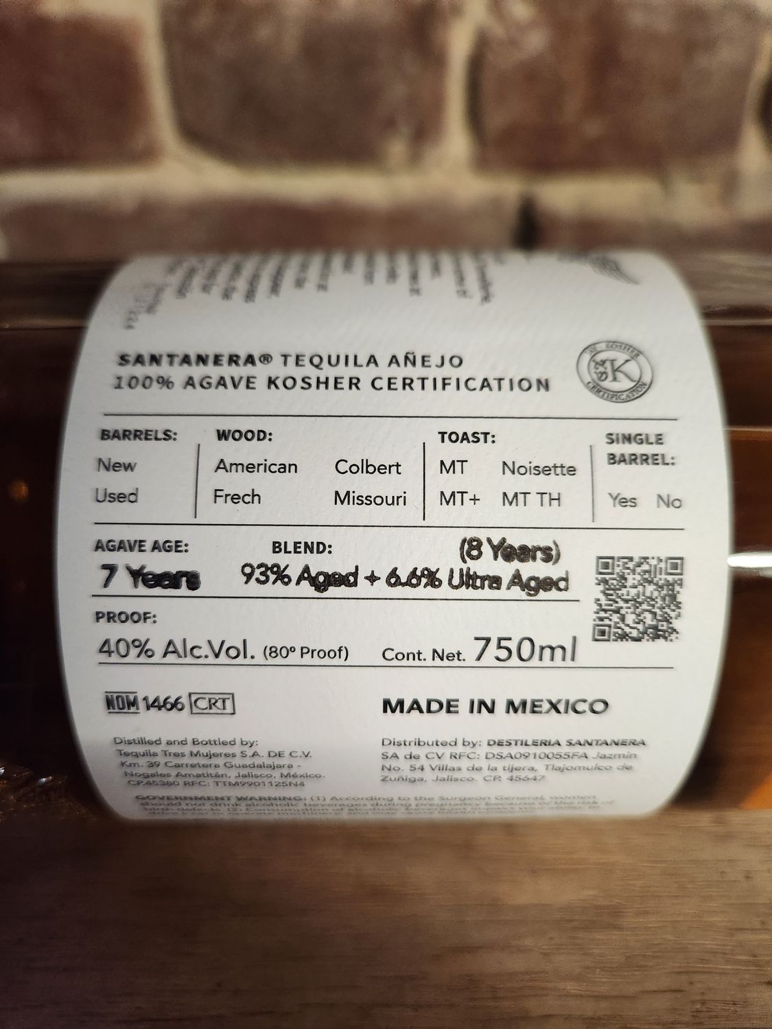 Santanera De Bosques Anejo 750ml