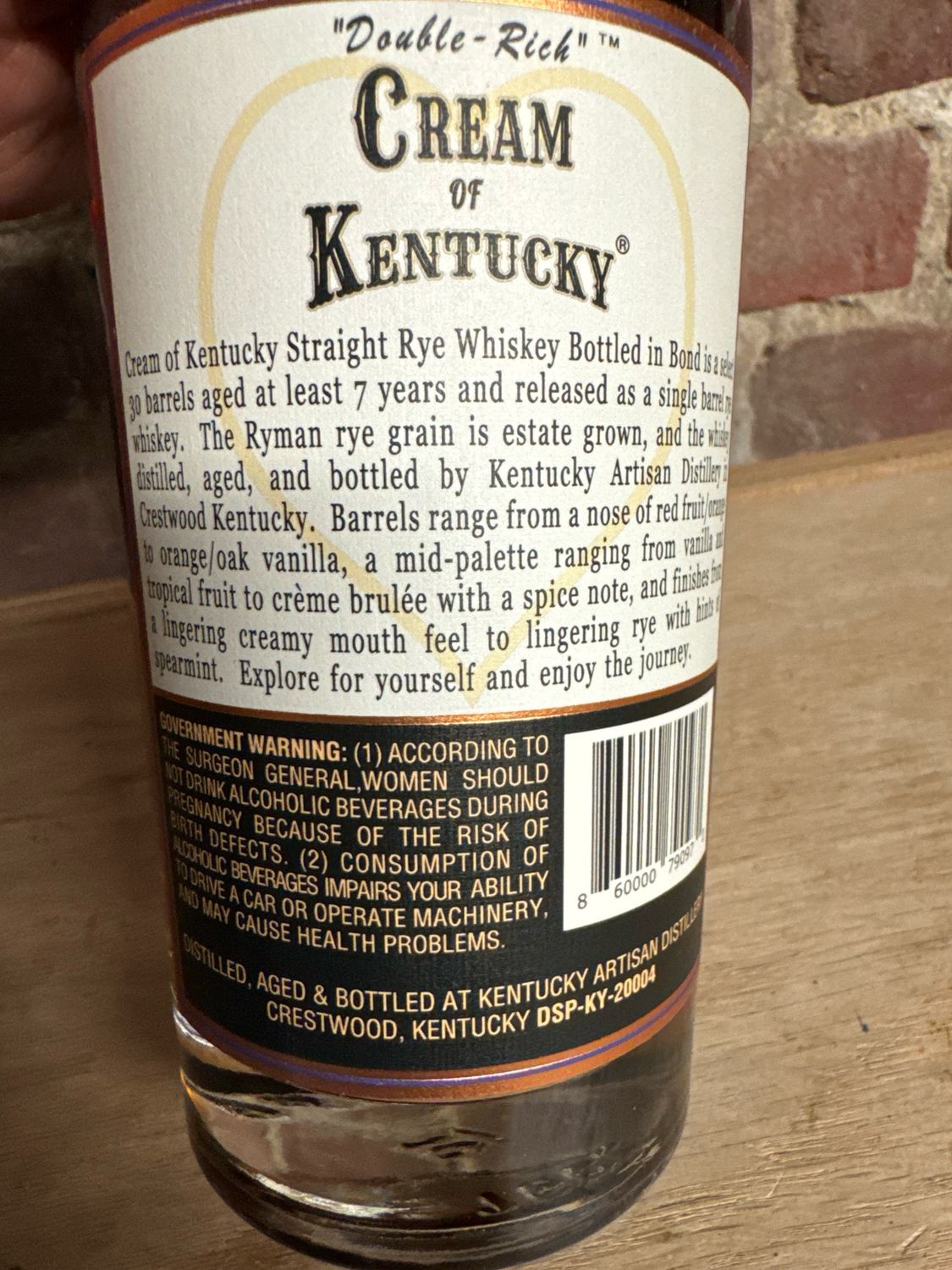 Cream Of Kentucky 7year Single Barrel 750ml