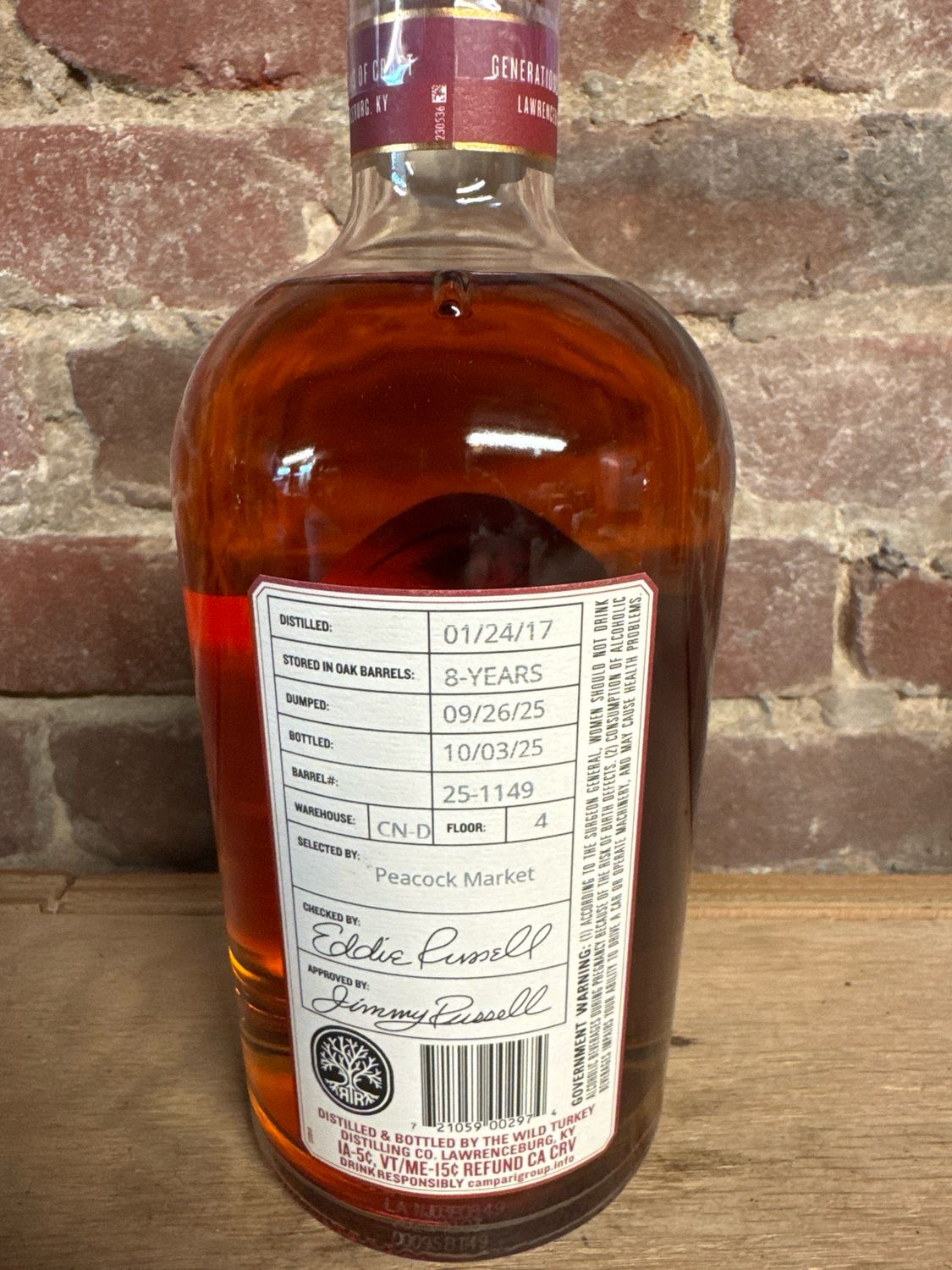 Russell&#39;s Reserve Private Single Barrel 750ml