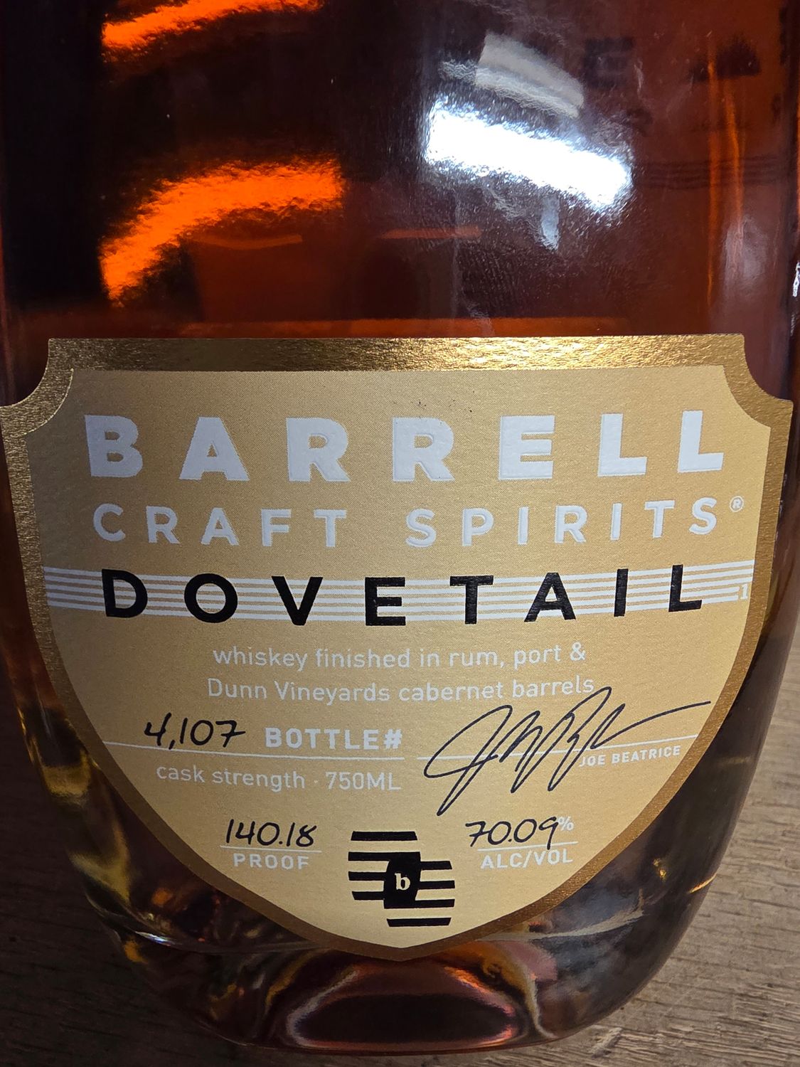 Barrell Dovetail Gold 750ml 