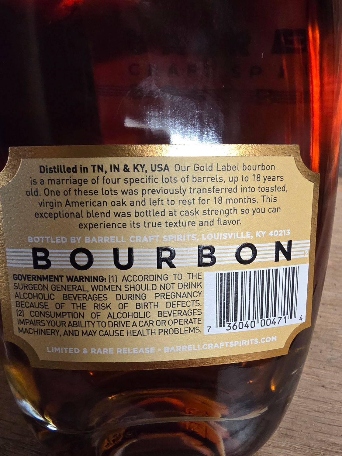 Barrell Bourbon Gold 750ml