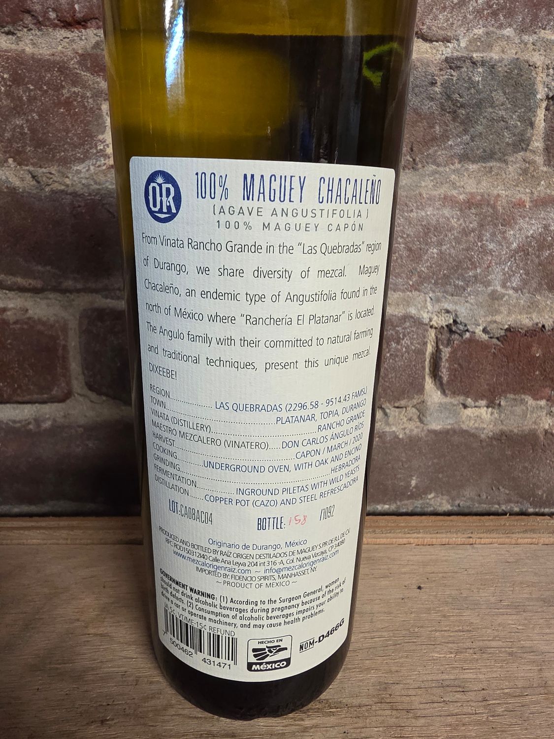 Origen Raiz Chacaleño 750ml