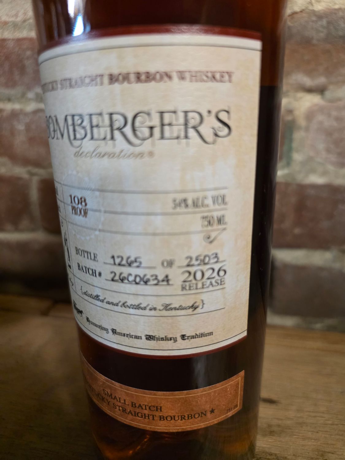 Bomberger’s Declaration 2026 750ml