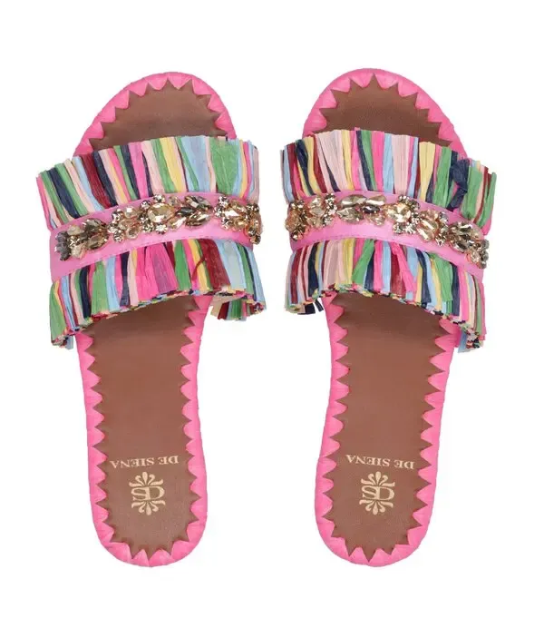 De Siena Multirosa Raffia Sandals