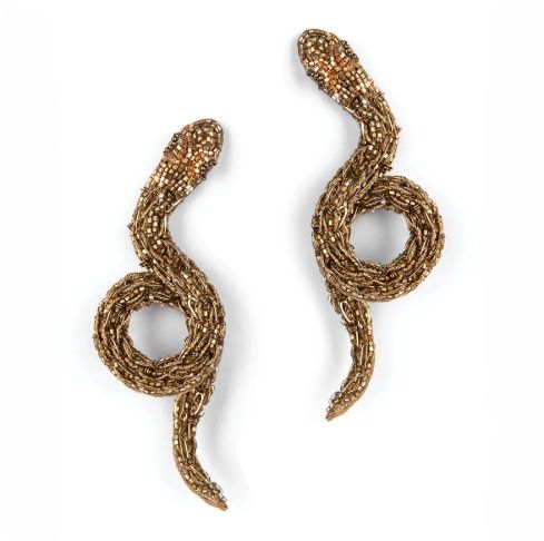 Deepa Gurnani Gold Boa Earrings