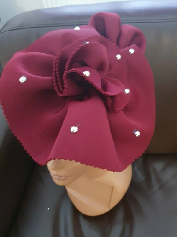 BURGUNDY UNIQUE TURBAN