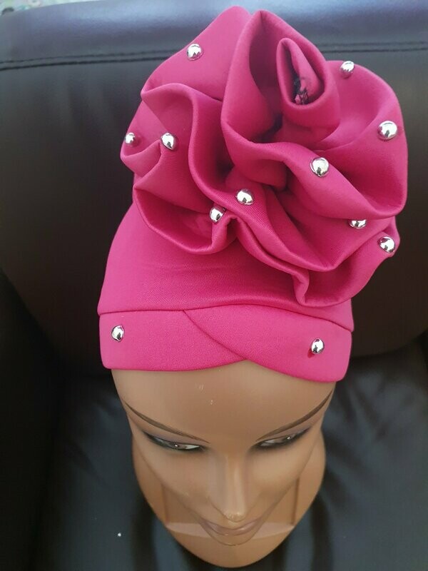 FUSCHIA PINK UNIQUE TURBAN