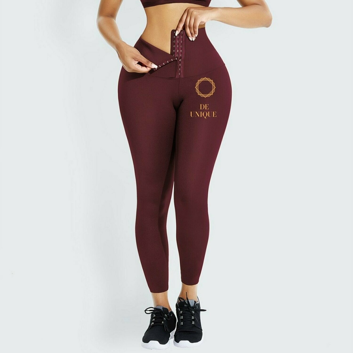 Burgundy/Red Large High waist trainer leggings